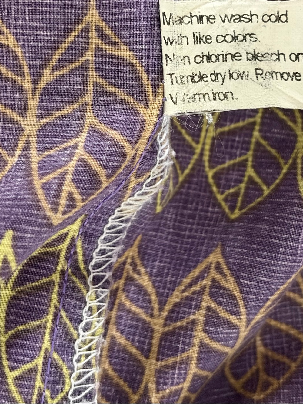 Tori Richard Honolulu Purple Leaf Print Cotton Lawn Shirt Men’s L - Picture 12 of 12